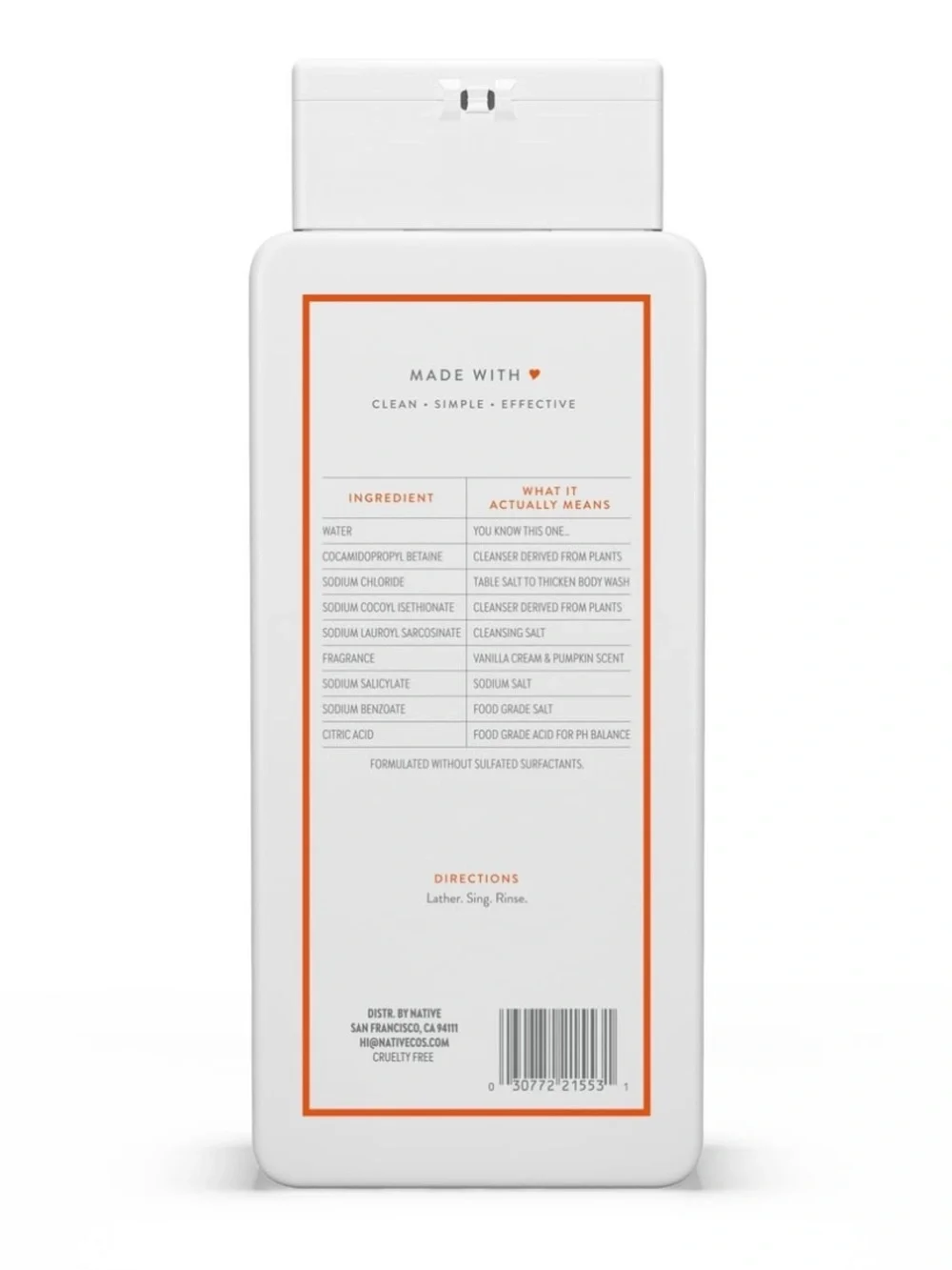 💥 $10 Native Vanilla Cream & Pumpkin Body Wash